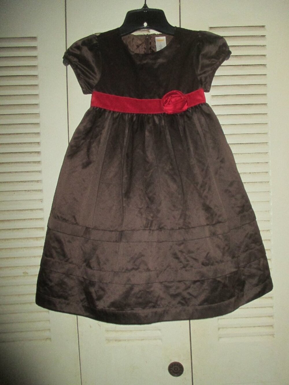 Gymboree HOLIDAY TRADITIONS Dressy Dress Size 6 VINTAGE- CHOCOLATE & CRANBERRY